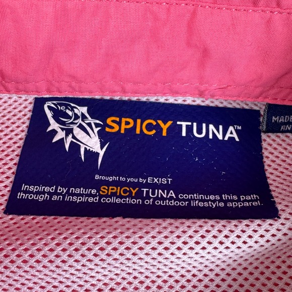 Spicy Tuna Men's Vented Fishing Shirt Size Large Pink Orange Beach, AL - Picture 2 of 14